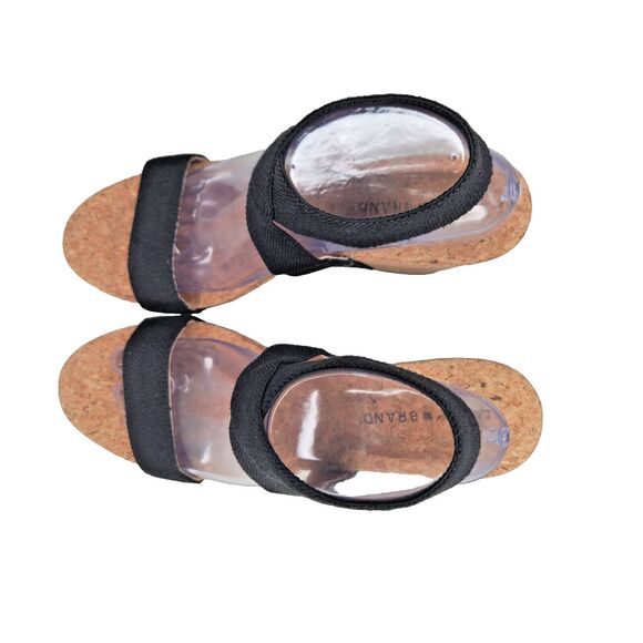 Lucky Brand Maxyne Platform Wedge Sandals Size 9.5 Slingback Cork Heel 12600 - Picture 4 of 10